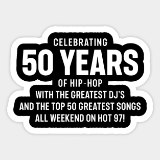 Hip Hop 50 Years // Vintage Style Design Sticker